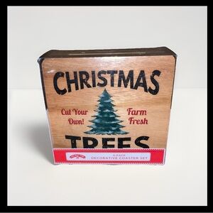 Holiday Time Christmas Tree Coaster Set - 4.25” x 4/25”
